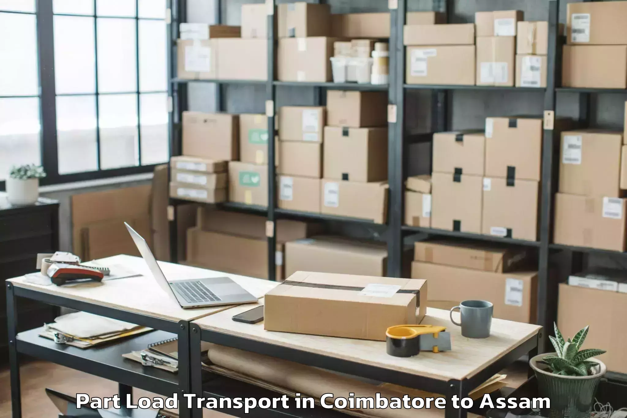 Book Coimbatore to Jamugurihat Part Load Transport Online